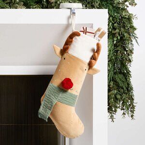Crate & Barrel Wonderland Velvet Reindeer Kids Christmas Stocking